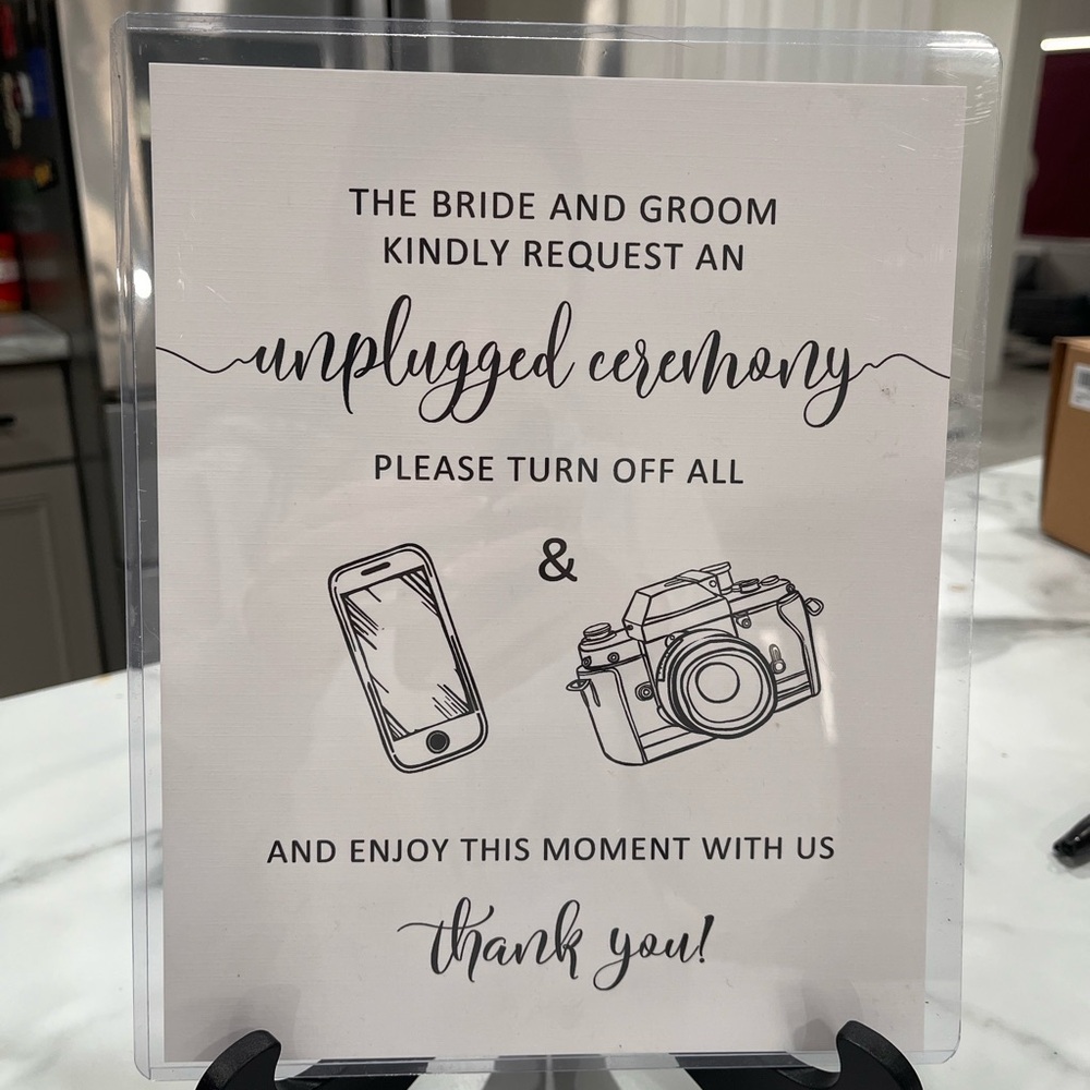 Unplugged Ceremony Sign